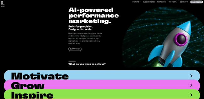 digital marketing website, level agency